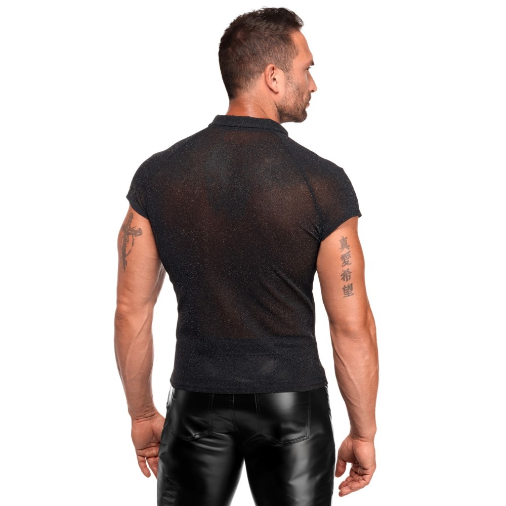 Noir Handmade - Onyx veil polo Top - Zwart